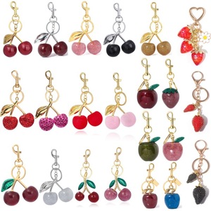 Hot Bán Sang Trọng Kim Loại Xe Móc Chìa Khóa Của Phụ Nữ Trái Cây Mô Phỏng Mặt Dây Chuyền Keyring UV Đồ Trang Sức Cổ Điển Quà Tặng Trang Trí Phụ Kiện - Product Image 1