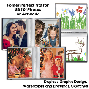 Classeur photo 8x10 en matériau PU pour album avec dossier protecteur de feuille pouvant contenir 68 photos et portefeuille d'art - Product Image 5