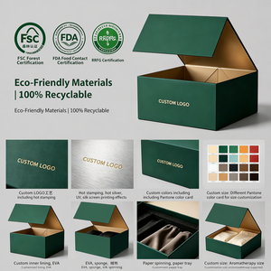 Scatola Pieghevole Magnetica di Lusso con Logo Personalizzato, Scatola Rigida in Carta Ecologica Riciclabile, <span class=keywords><strong>Confezione</strong></span> <span class=keywords><strong>Regalo</strong></span> in Cartone di Grandi Dimensioni - Product Image 3