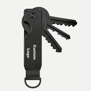 Custom Personalized Logo Printed Aluminum Alloy Key Organizer Holder 2-5keys <b>Smart</b> Key Storage Custom Metal Keychain for Men - Product Image 1
