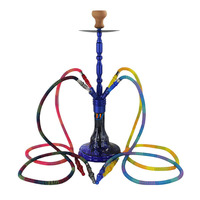 Ensemble de chicha arabe pour quatre personnes, design moderne et minimaliste, accessoires métalliques, charbon à chicha, pâte de tabac, feuille de chicha
