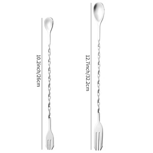 Varilla agitadora de acero inoxidable 304, cuchara de barra de mango largo, varilla agitadora para cócteles, cuchara agitadora para café/té con leche, de doble punta - Product Image 4