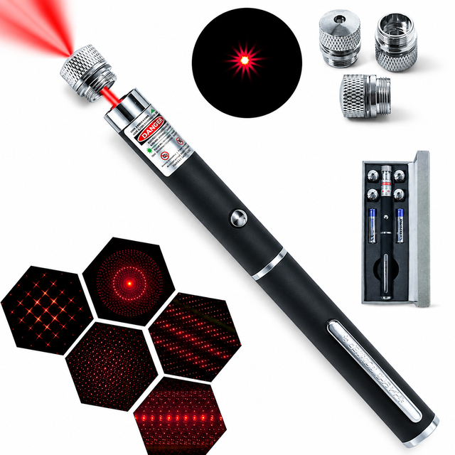 5-in-1 Red Cat Laser Pointer | Projection Light with Multiple Star Effects for Pet Play Cat Play Pen