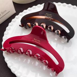 Pinces à cheveux personnalisées vintage en acrylique, grandes, creuses, en demi-cercle, rondes, grandes pinces à griffes pour femmes - Product Image 3