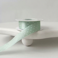 En stock, ruban en polyester à pois de haute qualité, 2,5 cm, tissage dense, ruban décoratif pour jouets, emballage de vêtements, bricolage