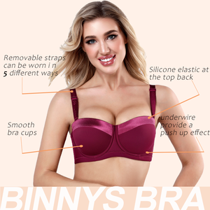 BINNYS Sujetador con aros sin tirantes para mujer Sujetador De Color sólido Soutien Gorge Grande Taille <span class=keywords><strong>Push</strong></span> <span class=keywords><strong>up</strong></span> <span class=keywords><strong>Sosten</strong></span> De Mujer 40D Al Por Mayor - Product Image 3