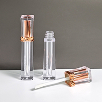 Yueshunxing 4ml Personnalisé De Luxe Teinte À Lèvres Bouteille Or Rose carré Vide Brillant À Lèvres Tube Brillant À Lèvres Conteneurs Tube Brillant À Lèvres Tubes