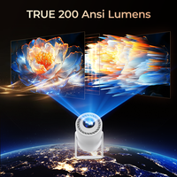 Mini projecteur portable Dcolor 1080P Android 14 intelligent avec batterie intégrée et haut-parleurs pour usage professionnel et éducatif