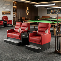 S.Q.F Sofá de Madera para Mesa de Billar, Silla de Billar, Soporte para Tacos, Sofá Reclinable de Cuero de 2/3 Plazas, Muebles Modernos para Sala de Juegos, Salón de Snooker