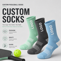 Chaussettes de pickleball personnalisées avec logo du fabricant, semelle rembourrée, anti-transpiration, unisexes, pour club de pickleball