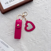Étui de protection portable en cuir pour rouge à lèvres, style féminin, avec porte-clés et breloque de sac à dos pour baume à lèvres