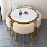 Table de style nordique directement de l'usine avec plateau en MDF à grain de pierre et pieds métalliques amovibles, table de conférence et de négociation