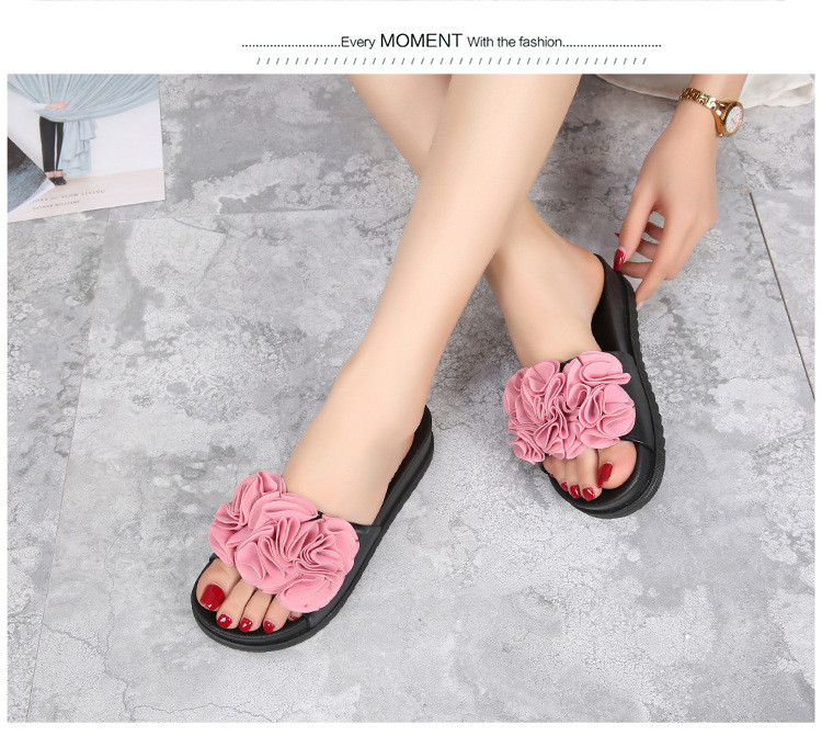 High Quality Thick Soft Bottom Beach Slides Sandals Flower Non-slip Summer Slippers For Women