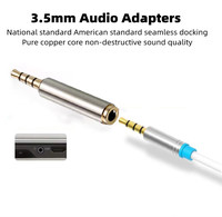 Adaptateur convertisseur audio universel plaqué or 3.5mm 4 pôles mâle vers femelle pour haut-parleurs moniteurs écouteurs casque microphones