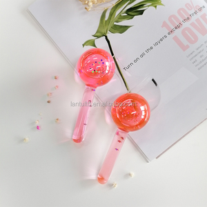 Globo de hielo Rosa transparente, masajeador facial con brillos, logotipo personalizado, fabricante, entrega rápida - Product Image 4