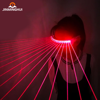 Lunettes LED laser rouges et vertes 650 nm personnalisées pour l'ambiance de fête d'Halloween, bar, discothèque, diffusion en direct