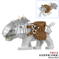 P8011-8018 Briques à assembler Jouets Animaux Médiévaux Loup DIY Blocs de Construction Éducatifs en Plastique Cadeau Jouets