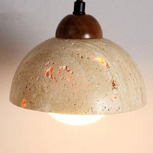 Lámpara colgante decorativa creativa, iluminación de techo, luz colgante de madera travertino Natural para decoración de <span class=keywords><strong>paso</strong></span> de Villa en casa - Product Image 3