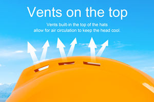 En397 MSA 스타일 통풍 노란색 건설 안전 헬멧 사용자 정의 로고 망 abs 산업 안전 하드 모자 - Product Image 6