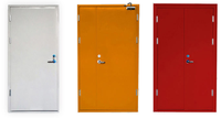 Portes battantes doubles en acier inoxydable ignifugées, finition résistante au feu, pour usage intérieur, jardin, garage, hôpital