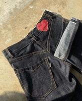 Jean en denim décontracté pour homme, coupe ample, style vintage, avec boutons, tricoté, respirant, séchage rapide, délavage à la pierre, coupe droite ample