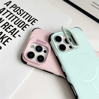 Coque de téléphone robuste antichoc avec béquille pour objectif pour iPhone 17 16 15 14 13 Accessoires de protection pour téléphone avec étui magnétique