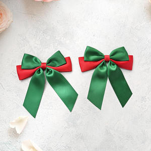 <span class=keywords><strong>Noeud</strong></span> de Noël en satin polyester <span class=keywords><strong>rouge</strong></span> et vert, pré-noué pour cadeaux, décorations de fête à domicile, ornements d'arbre, <span class=keywords><strong>ruban</strong></span> de décoration DIY - Product Image 3