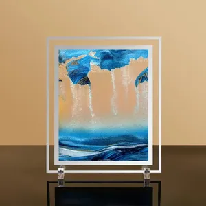 Prix d'usine <span class=keywords><strong>Sablier</strong></span> créatif en verre liquide <span class=keywords><strong>3D</strong></span> de 7 pouces avec sable mouvant - Product Image 1