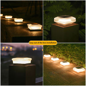 Lampes solaires décoratives pour clôture de jardin, lampes carrées pour clôture de paysage, lampes murales solaires étanches à commande intelligente pour extérieur - Product Image 4