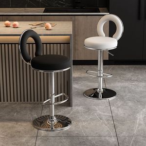 Modern <strong>Kitchen</strong> <strong>Island</strong> <strong>Stools</strong> Swivel Counter Height Barstools <strong>With</strong> Back Adjustable Chairs for Home Bar Dining Room - Product Image 1