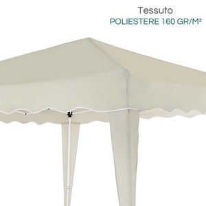 Gazebo Impermeable 3x3 con Estructura Metálica Beige para Jardín, Terraza y Uso en Exteriores - Product Image 3