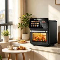 Friteuse à air verticale 15L avec fenêtre de visualisation en verre transparent, panneau tactile intelligent, circulation d'air chaud uniforme, protection contre la surchauffe