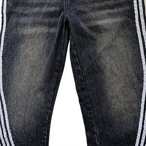 Pantalones Vaqueros de Mezclilla Casuales de Algodón para Hombre, de Cintura Alta y Pierna Recta, con Raya Lateral, Botones, Estilo Moderno, Logotipo, Lavado, Otoño, OEM Personalizado - Product Image 1