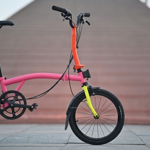 Chroom-molybdeen staal vouwfiets vierkleurig 15-versnellingen drievoudig opvouwbare aluminium velgen reisversie unisex fiets - Product Image 4