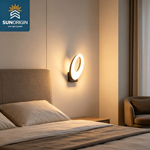 Applique murale LED en aluminium en forme d'anneau, design moderne, étanche, pour intérieur et extérieur, éclairage doux et uniforme, chambre, couloir, maison - Product Image 3