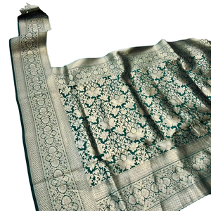 Blouse décontractée pour femme, style sari, avec broderie Jari dorée, infroissable, séchage rapide, réversible, longueur ras du sol, coupe classique, en promotion en ligne -1 - Product Image 1