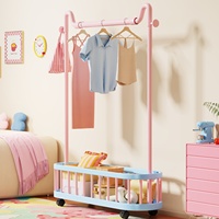 Porte-manteau mobile sur pied en fer, design double barre, grande capacité de rangement pour salon, chambre et balcon