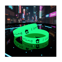 Pulseras de Goma Ecológicas Personalizadas que Brillan en la Oscuridad, Resistentes al Agua, con Logotipo y Mensaje Personalizados