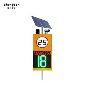 Panneau de signalisation routière LED solaire extérieur sur pied <span class=keywords><strong>en</strong></span> acier galvanisé avec film réfléchissant de troisième qualité pour la circulation routière - Product Image 1