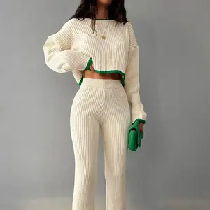 セーター女性クロップドタートルネックセーター女性用ニット長袖スリムプルオーバーパッチワークニットウェアクロップセータージャンパー