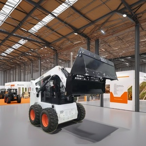 Earth-moving Machine EPA/Euro 5 Wheel <strong>Skid</strong> Steer <strong>Loader</strong> Cab Loading 1000kg <strong>with</strong> <strong>Attachments</strong> For Farm Construction - Product Image 5