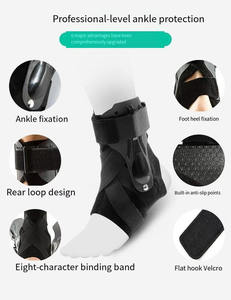 Attelle de cheville élastique noire réglable pour la course et la gym, protection de sécurité pour entorses, support de cheville réglable, protège-cheville - Product Image 2