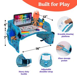 Free sample <b>Adjustable</b> Kids Tray <b>Table</b> Cover with Multi Portable Pockets Airplane Travel Essentials for Toddlers Travel Tray - Product Image 4
