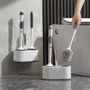 Kworld 3 In 1 Color Box Detachable Silicone Toilet Brush With Dispenser For Household Bathroom