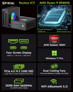 คอมพิวเตอร์ตั้งโต๊ะสำหรับเล่นเกม GMKtec K11 R9 8945HS มินิพีซี 8 คอร์ 16 เธรด แรม 32GB DDR5 ฮาร์ดดิสก์ 1TB SSD คอมพิวเตอร์สำหรับทำงาน K11 มินิพีซีสำหรับเล่นเกม K11 - Product Image 5