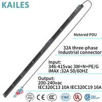 KAILES (KLS) Série K33 – Bloc multiprise industriel 32A avec 36 prises AC triphasées universelles C13/C19 – Surveillance intégrée – Montage vertical