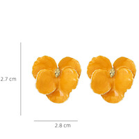 BOYI Boucles d'oreilles Iris de haute qualité avec gouttelettes d'huile et boucles d'oreilles fleurs cloutées de diamants