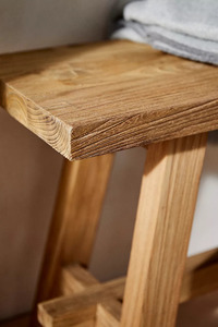 Banco de Madera Sólida Estilo Rústico para Interiores, Mueble de Asiento para Comedor, Cocina, Entrada, Pasillo, con Estructura de Madera Resistente, Ideal para Hoteles - Product Image 3
