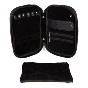 Étui de rangement pour bijoux de voyage, fabriqué en usine BSCI, avec pochette amovible et accessoires, dans une boîte cadeau (V1B Noir) - Product Image 1