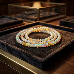 Smooth Ethiopian Welo <b>Fire</b> Opal AAA+ Grade Rondelle Bead 5-<b>7</b> mm 16-inch Crystal Lampwork & Glass Bead 59.85 Carat - Product Image 2